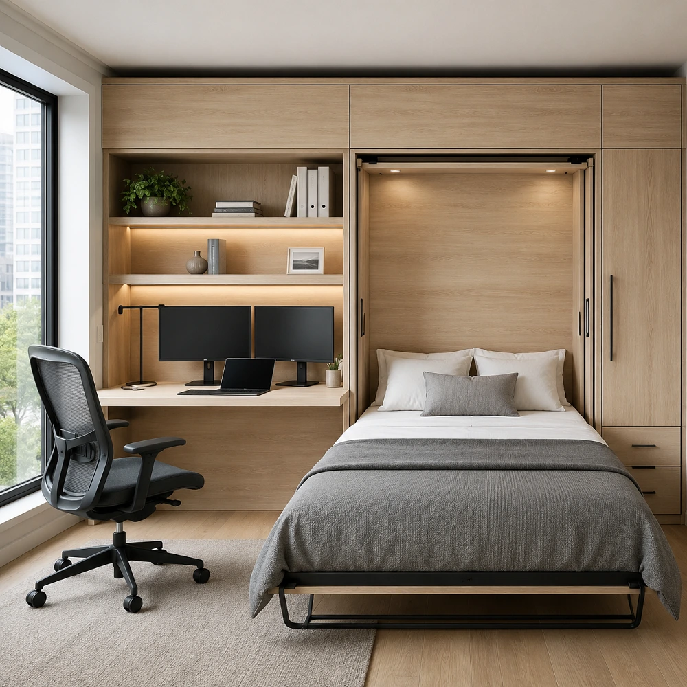 Modern Murphy Bed Design for Montreal Homes (2026) modern murphy bed design with desk